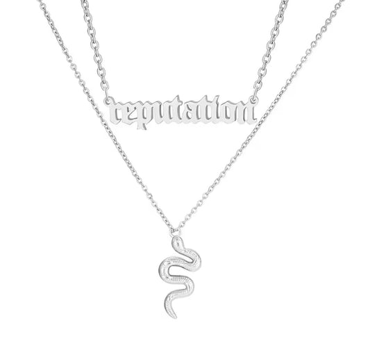 Reputation Music Album and Snake Necklace Double Pendant Brand NEW
