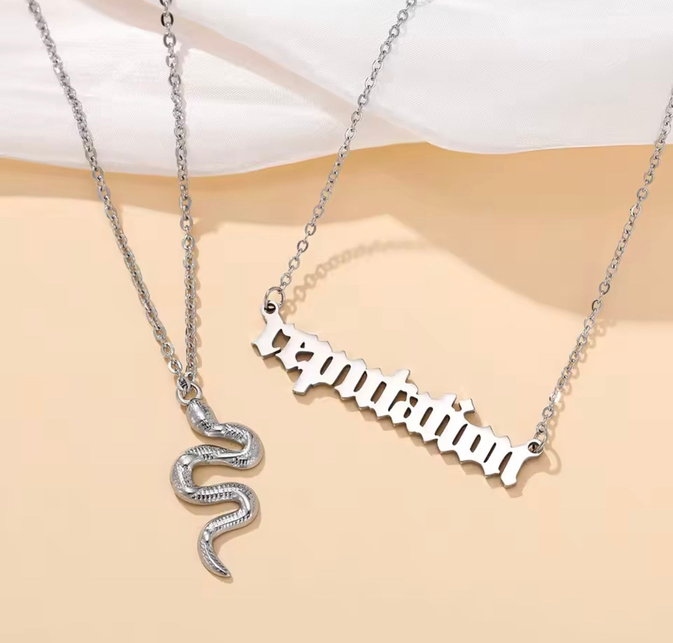 Reputation Music Album and Snake Necklace Double Pendant Brand NEW