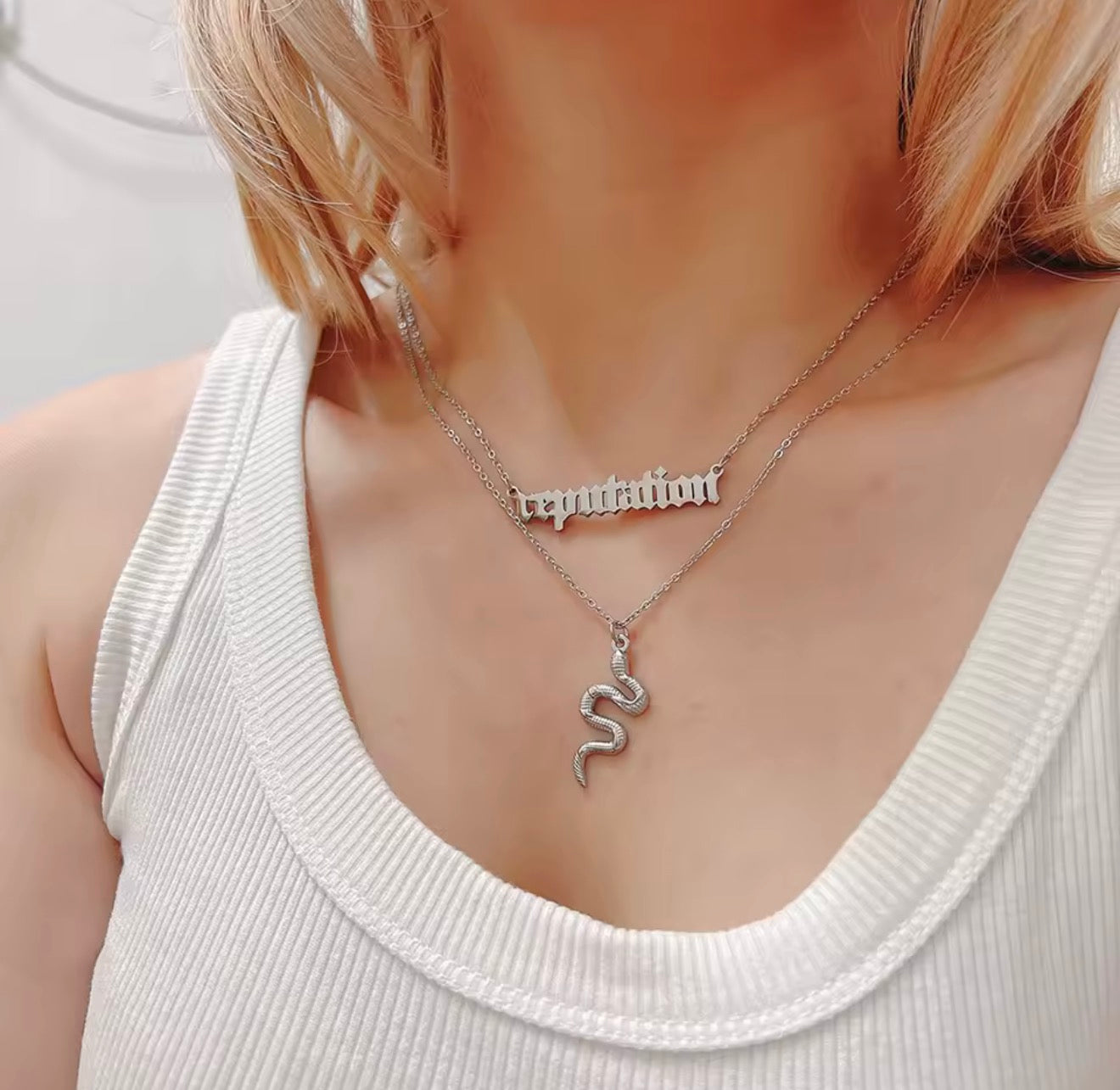 Reputation Music Album and Snake Necklace Double Pendant Brand NEW